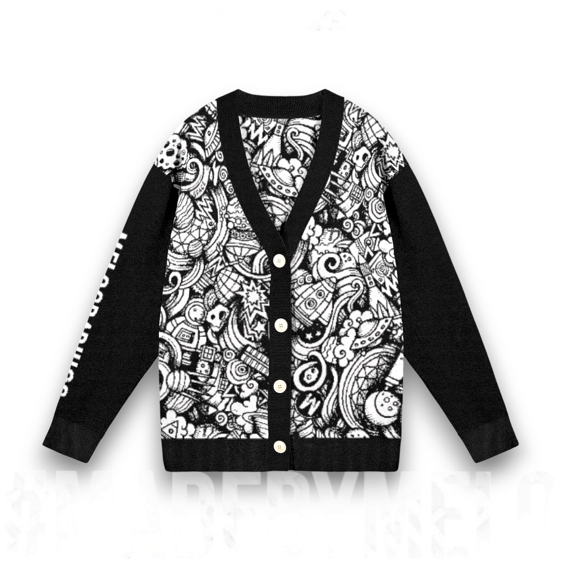 Dark Space Scribble - Knit Sweater [Cardigan] | #MadeByMELO product image (1)