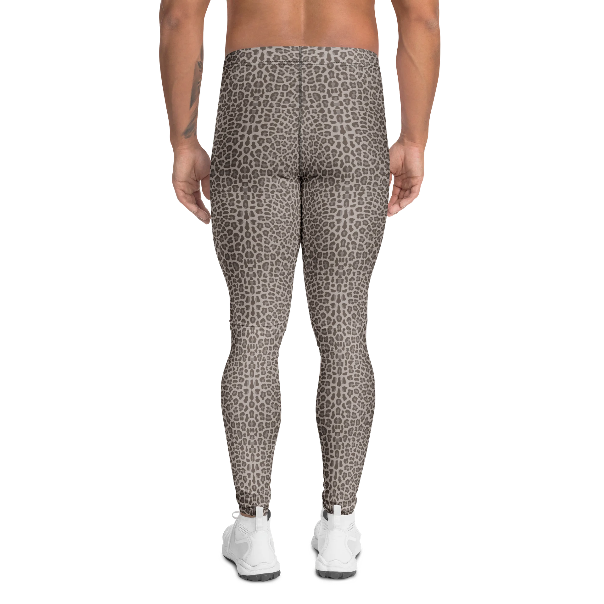 Athletic Men's Leggings Bold Brown Leopard Print product image (2)