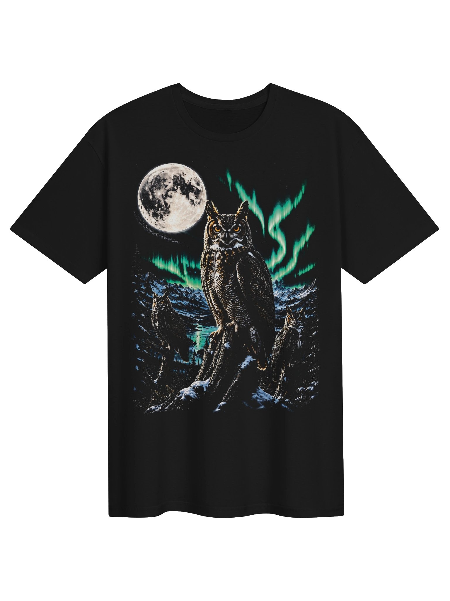 Great Horned Owl Howling Moon Tshirt | Legendary Wildlife Shirt product image (1)