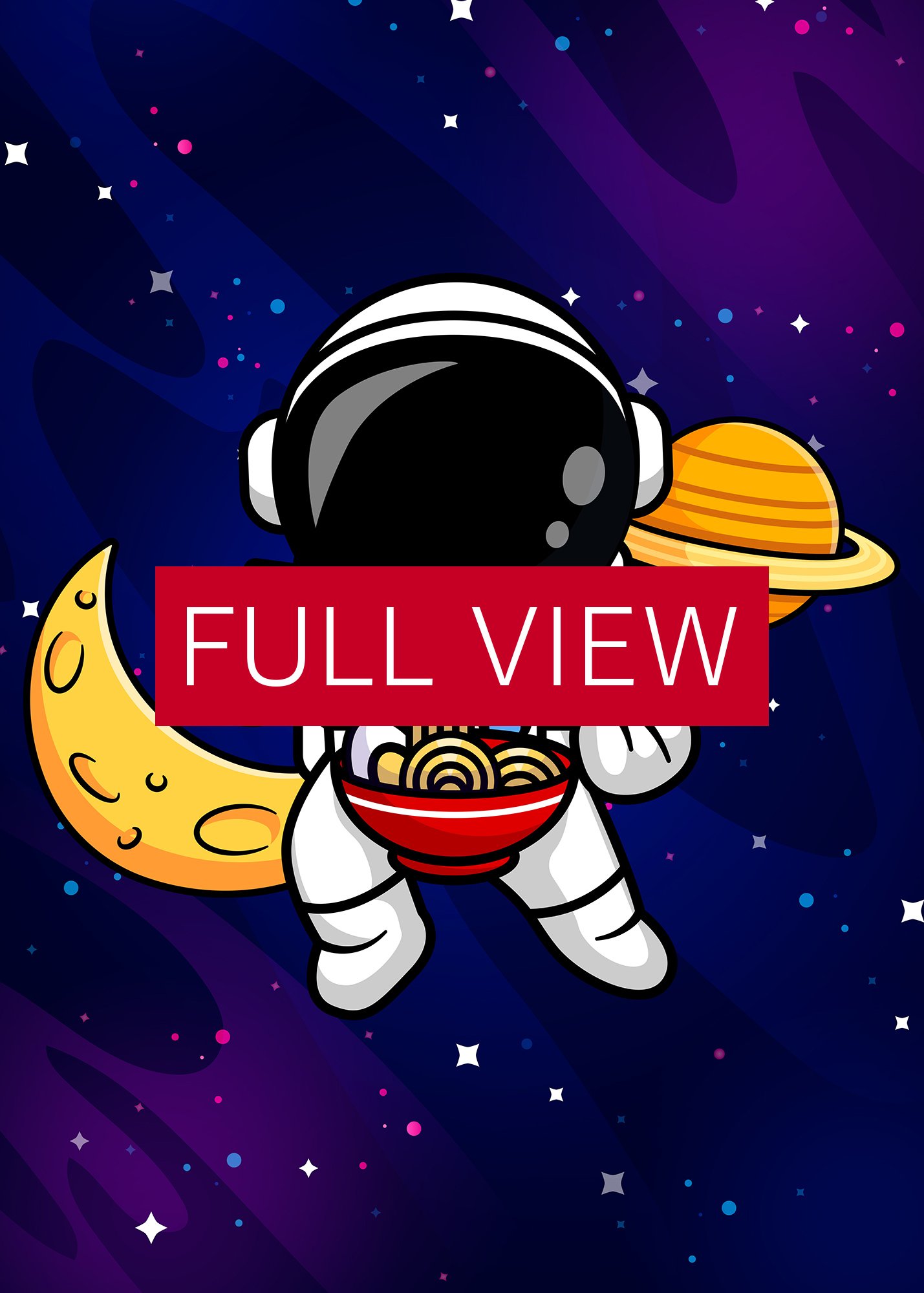 Astronaut & Noodle, Space sushi — space poster, synthwave space, neon space, aesthetic poster product image (3)