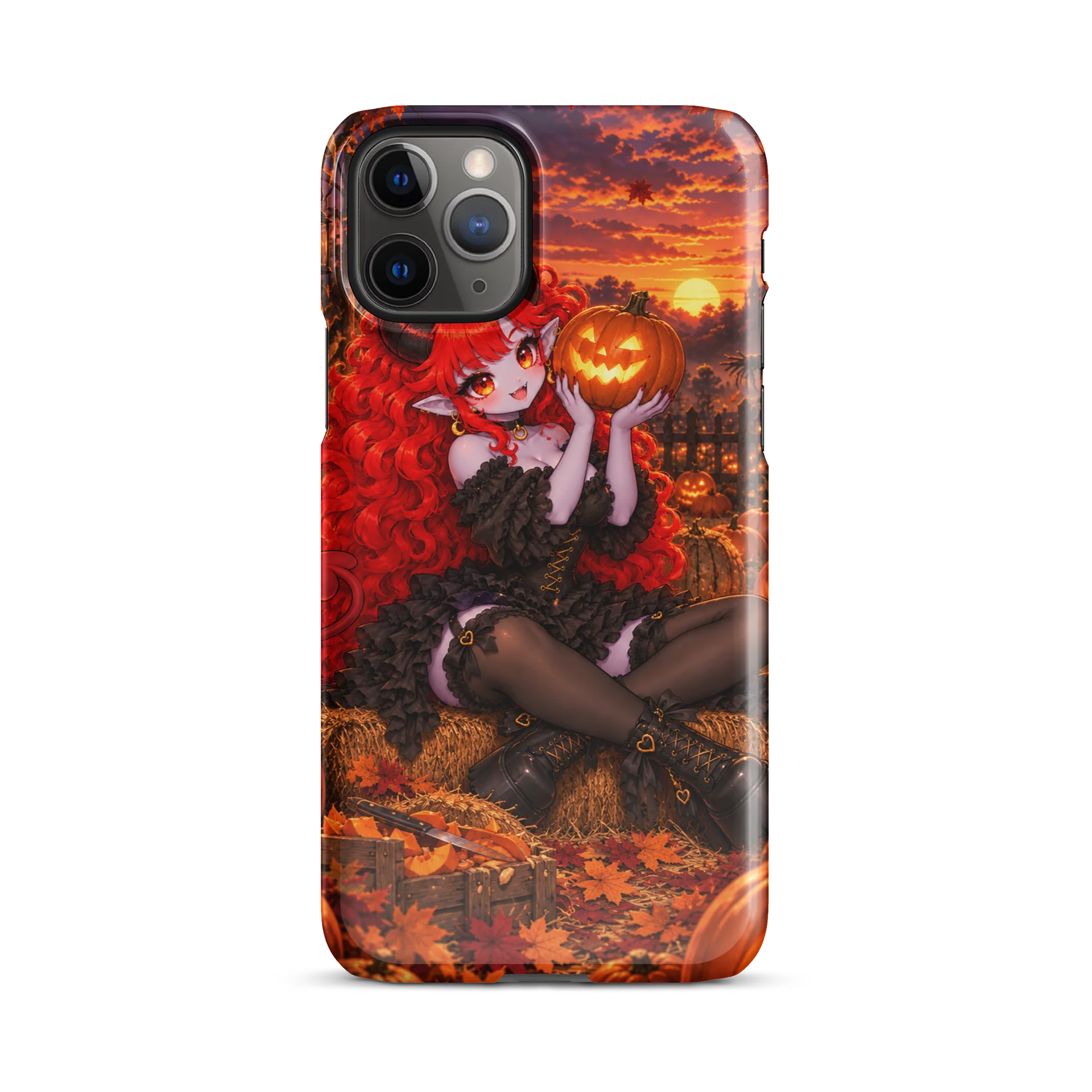 Halloween Anime Red-Haired Horned Girl iPhone Snap Case product image (29)