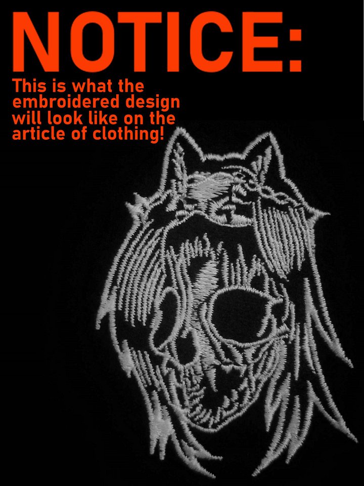 Embroidered Metal Skull n' Bones Hoodie (View Second Image!) product image (2)