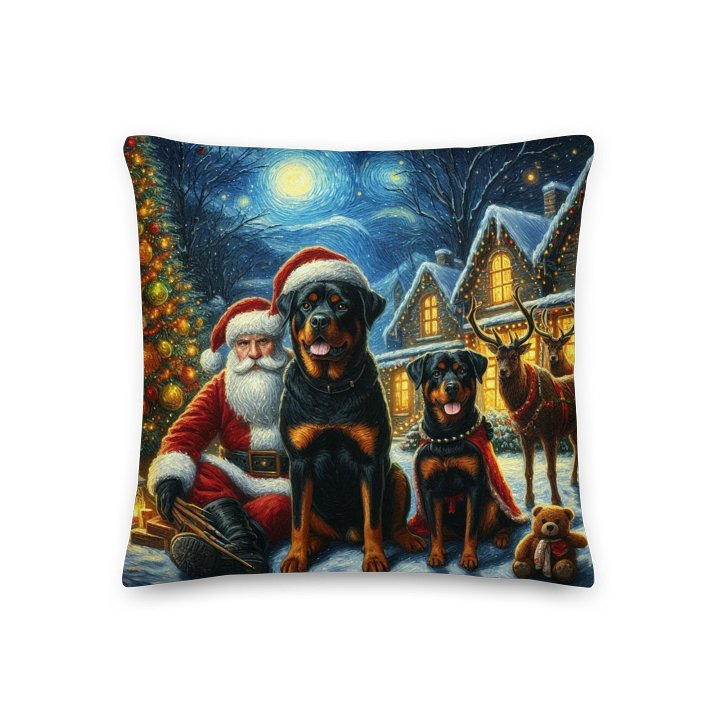 Santa's Rottweiler Christmas Festive Pillow product image (1)