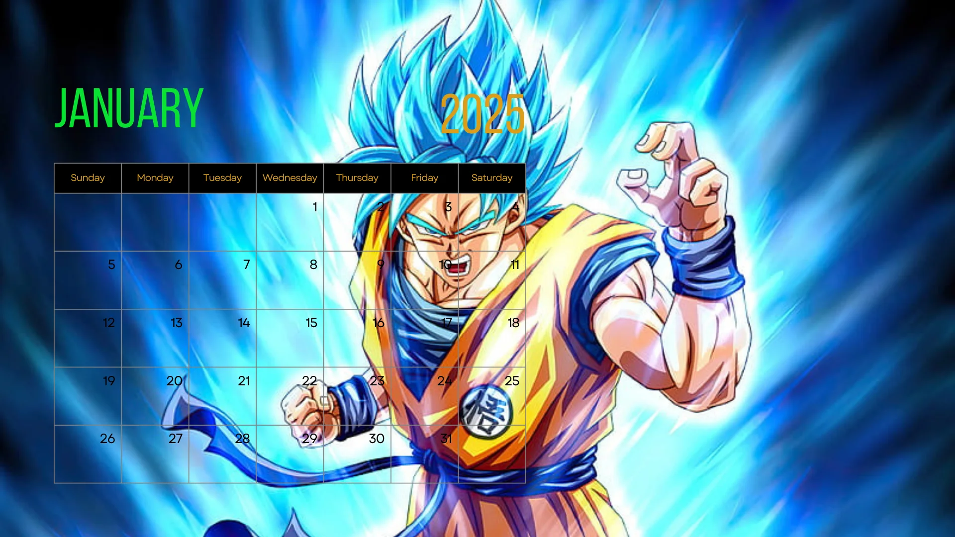 2025 Calendar | Dragonball Theme Calendar product image (3)