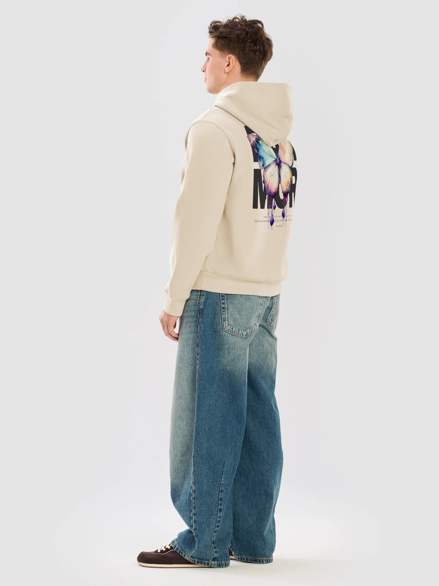 Butterfly Oversized Hoodie Dust / White product image (12)