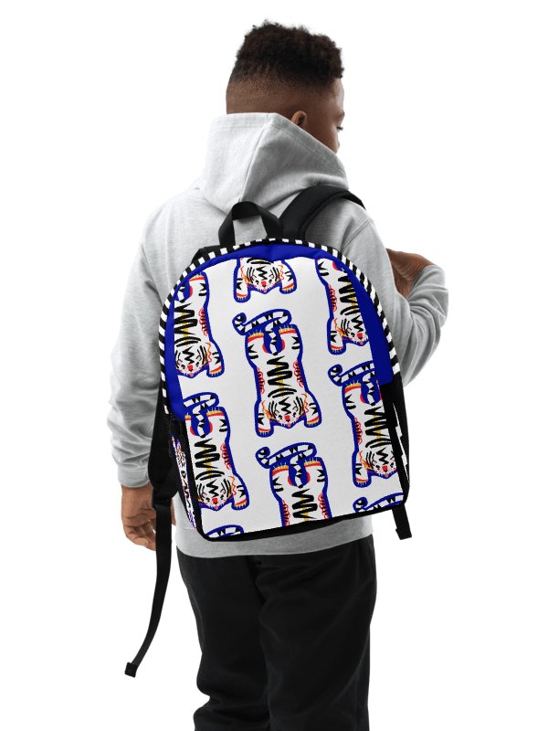 White and Blue Tiger Backpack product image (2)