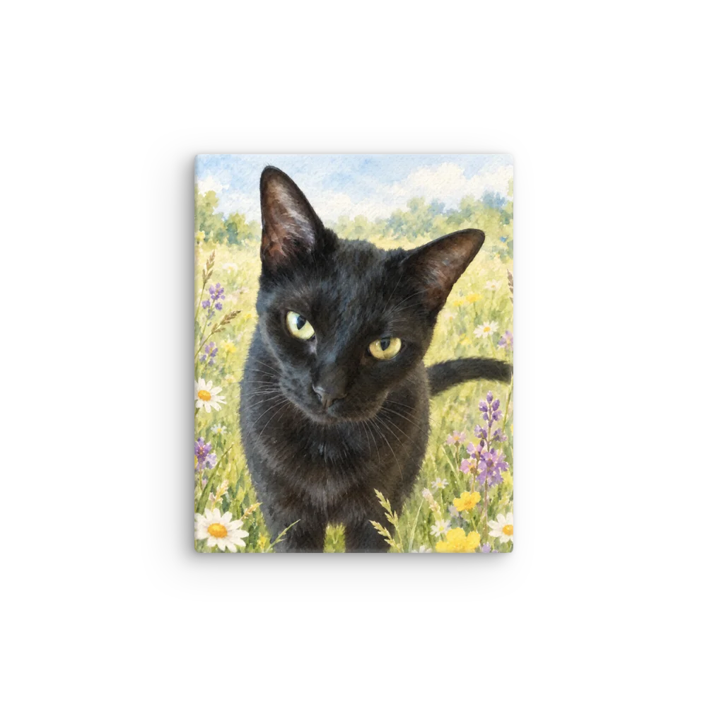 Autumn Cat with Pumpkins Canvas Wall Art product image (1)