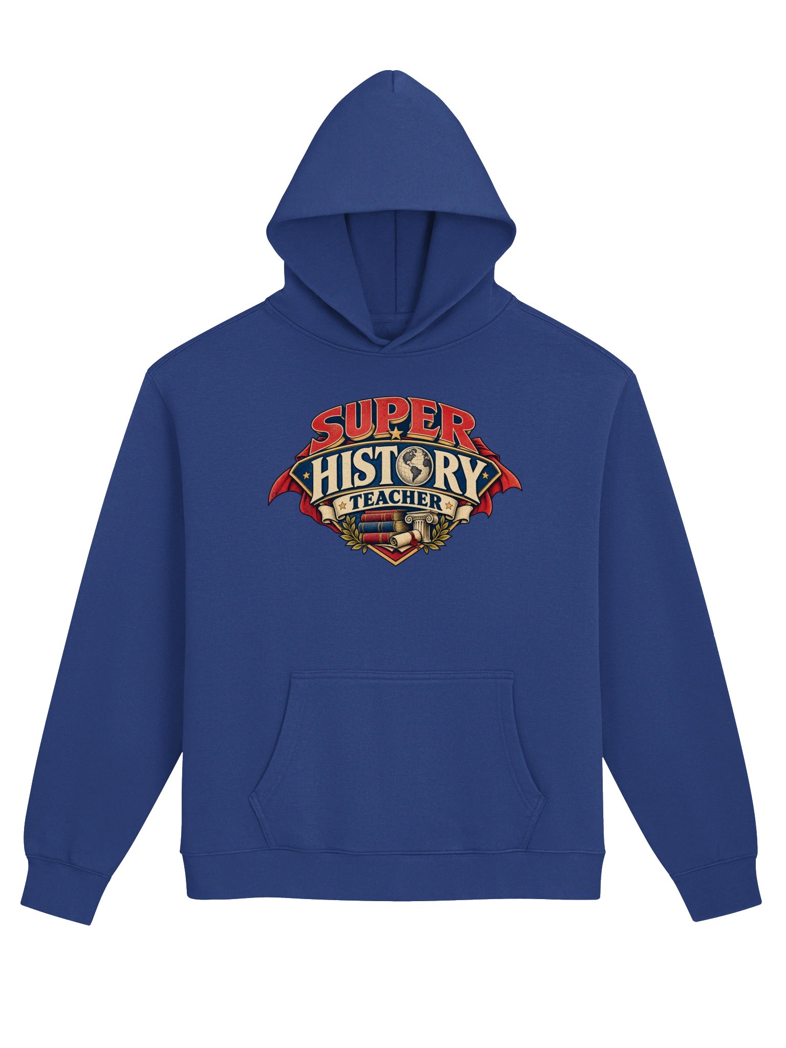 Super History Teacher Hoodie, Cobalt Heavyweight Fleece Pullover product image (3)