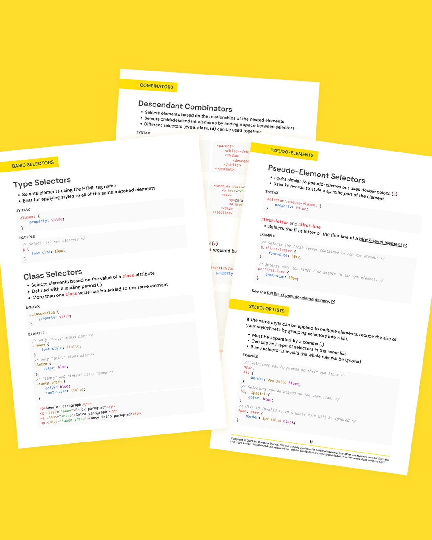 CSS Selectors Reference Guide (PDF) product image (2)