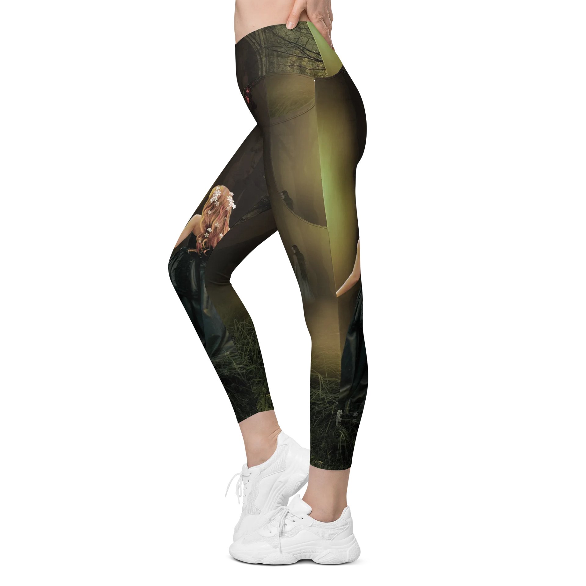 'Elven Stories - Blinded By The Light' Crossover Leggings with Pockets product image (4)