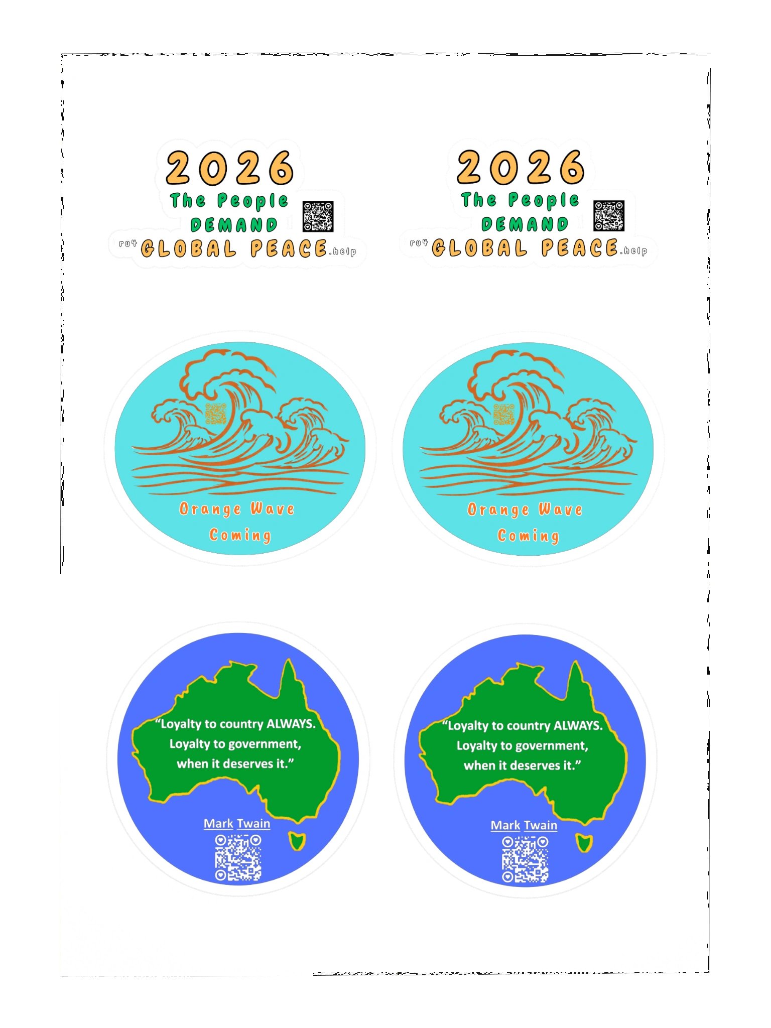 Orange Wave - Loyalty 2 country Sticker Sheet product image (3)