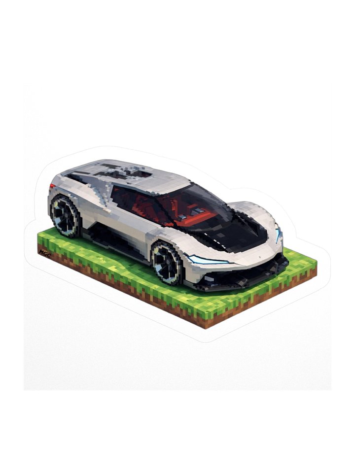 Silver Corvette CX Concept Sticker (Pixel, Retro, Minecraft) product image (2)