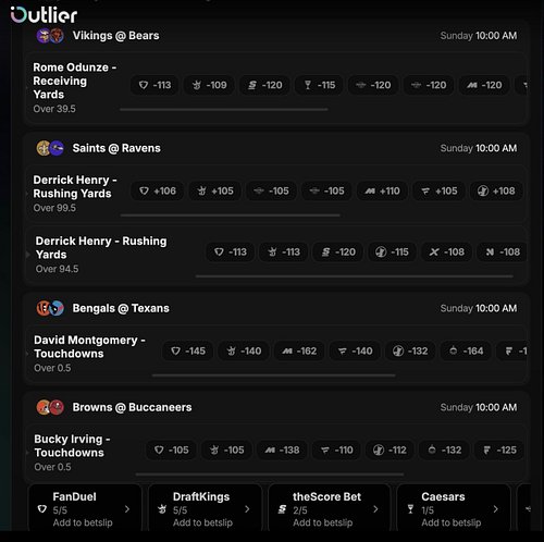 Here’s what we’ve got in pocket  for today’s NFL games!  Using @outlierdotbet ‘s stats and information to cash some tickets!!...