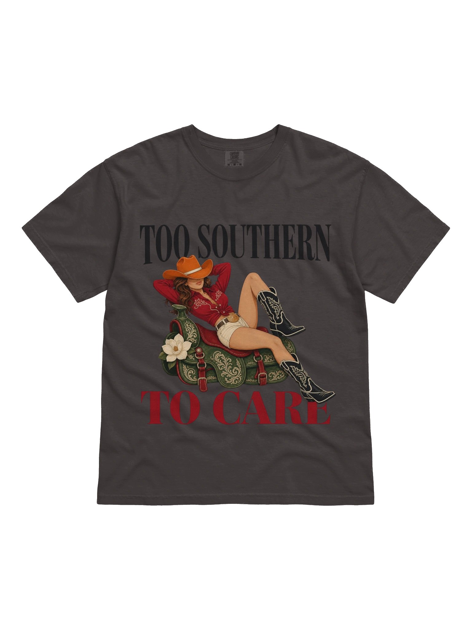 Vintage Cowgirl T-Shirt - Too Southern To Care Western Pin Up Shirt - Retro Country Music Graphic Tee - Western Aesthetics Unisex T-Shirt product image (9)