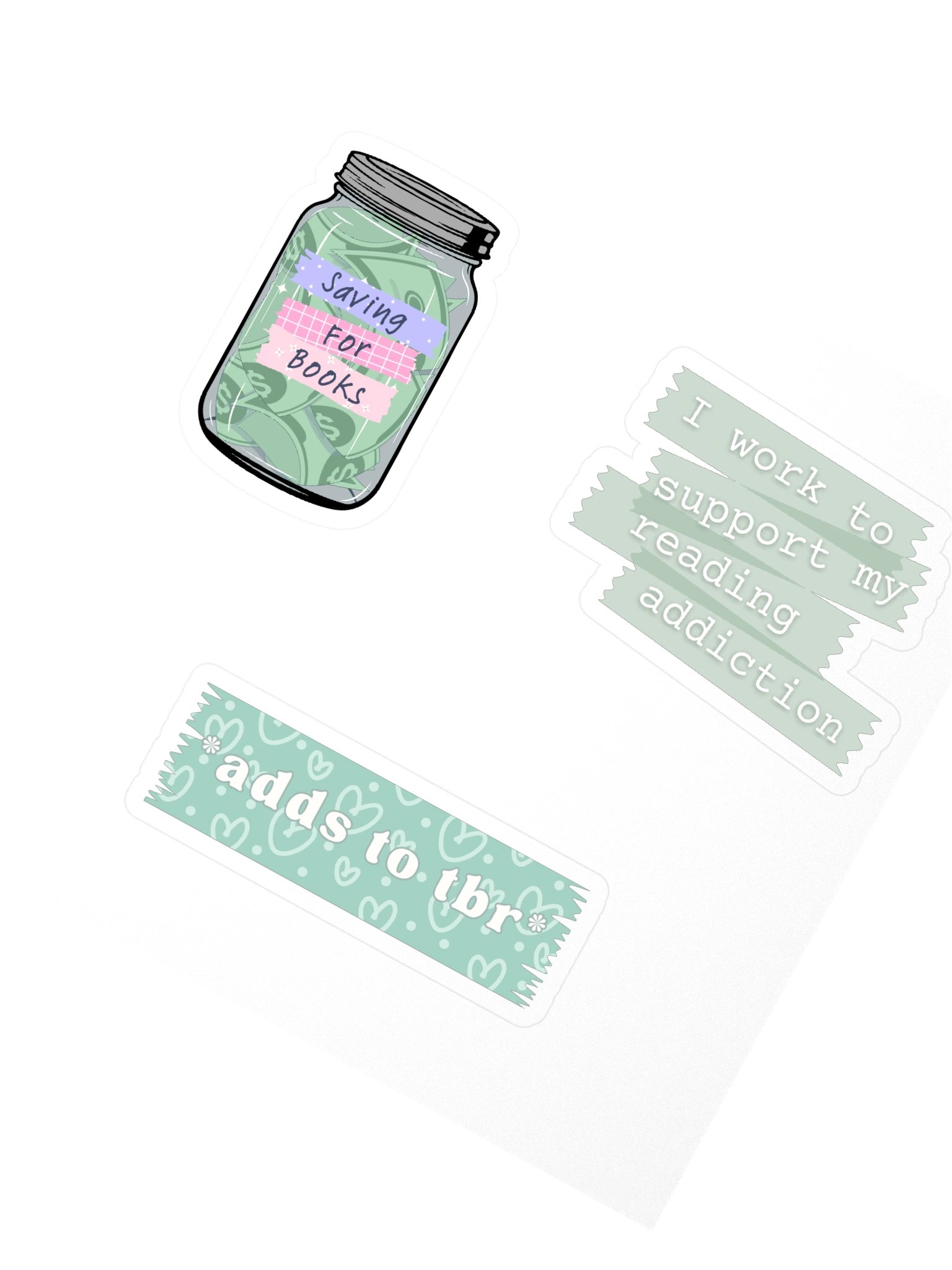 Book Lover Stickers - Green product image (2)