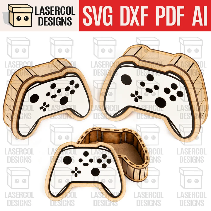 Controller Shaped Boxes Set 2 (3 Sizes) - Laser Cut Files product image (1)