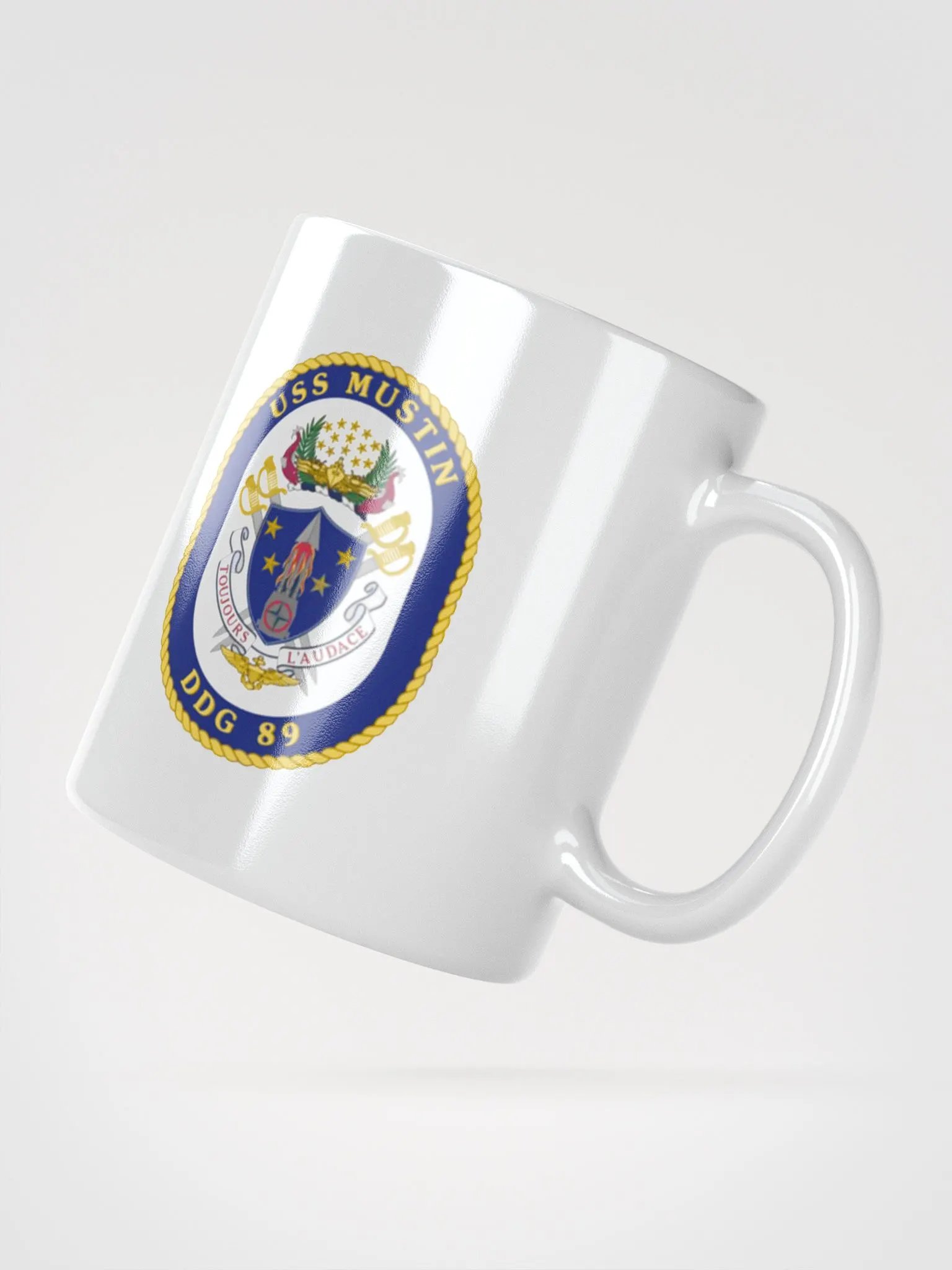 USS Mustin DDG 89: White Coffee Cup product image (2)