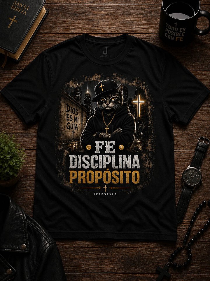FE • DISCIPLINA • PROPÓSITO – Camiseta Streetwear Cristiana Motivacional para Hombres | JefeStyle product image (1)