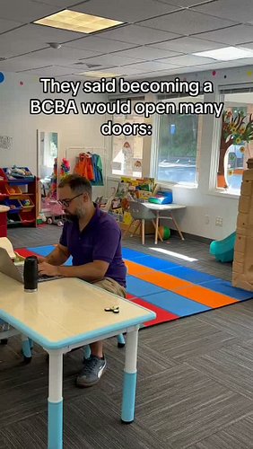 They said becoming a BCBA would open so many doors... 🚪😂 They just forgot to mention which doors. 

#BCBA #ABAHumor #Behavior...
