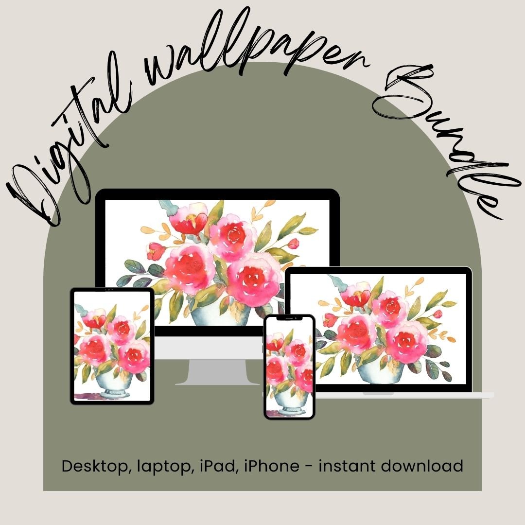 Blushing Garden Digital Wallpaper Bundle product image (1)