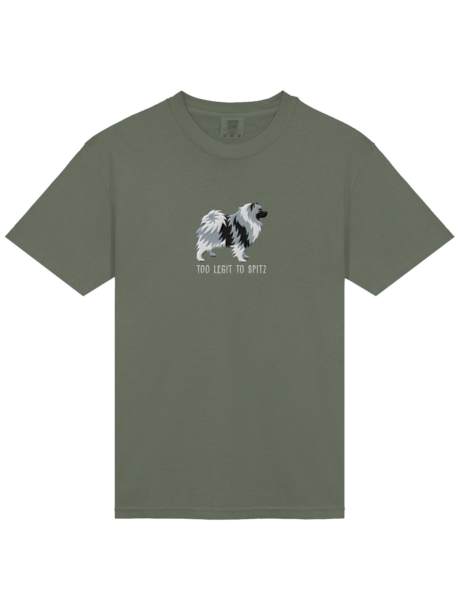 Too Legit to Spitz T-Shirt(Embroidered) of a Keeshond(Gray) product image (6)