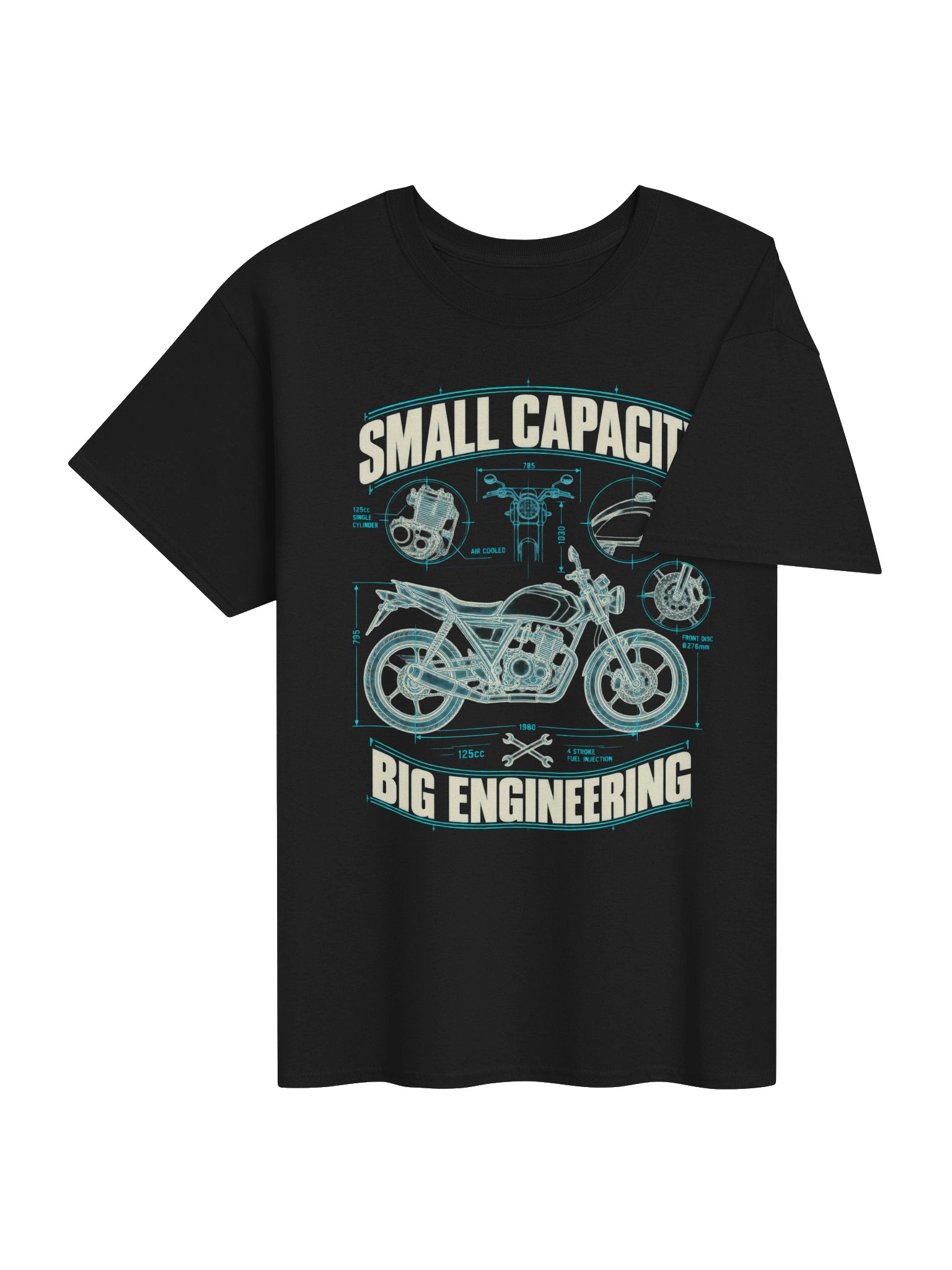 Small Capacity, Big Engineering – 125cc Motorcycle T-Shirt product image (4)