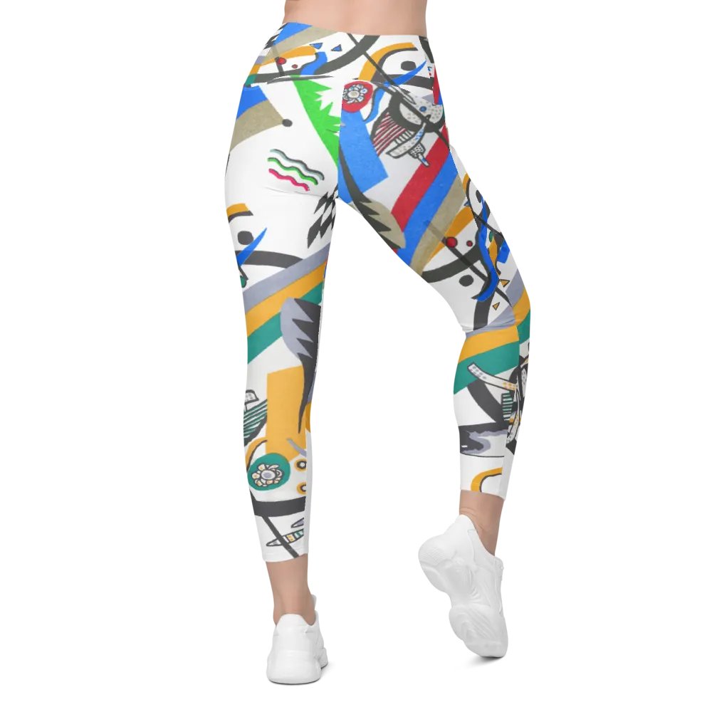 Abstract Lithographic Pattern Design Leggings with pockets - V4 product image (1)