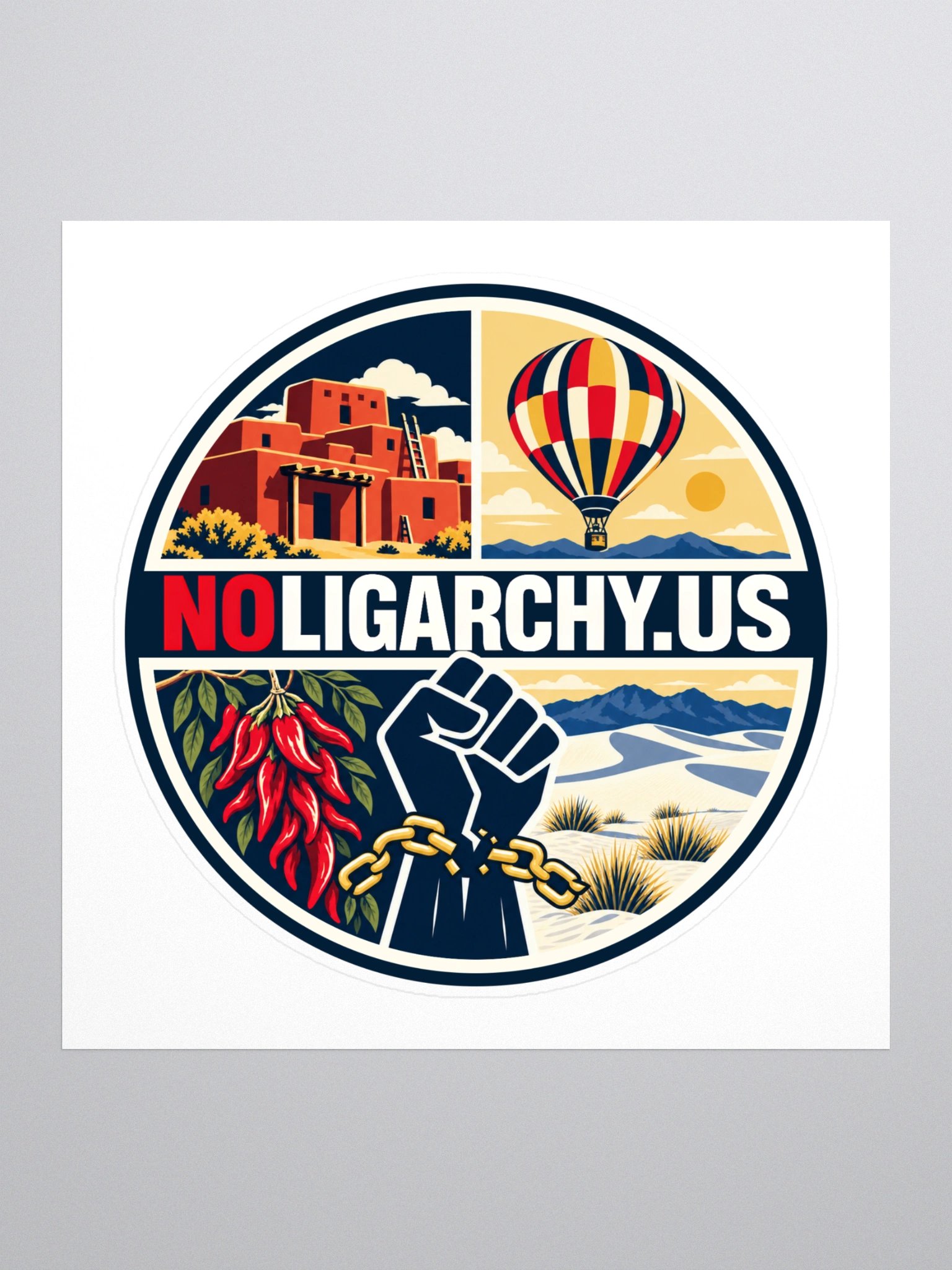 New Mexico NOLIGARCHY.US sticker product image (1)