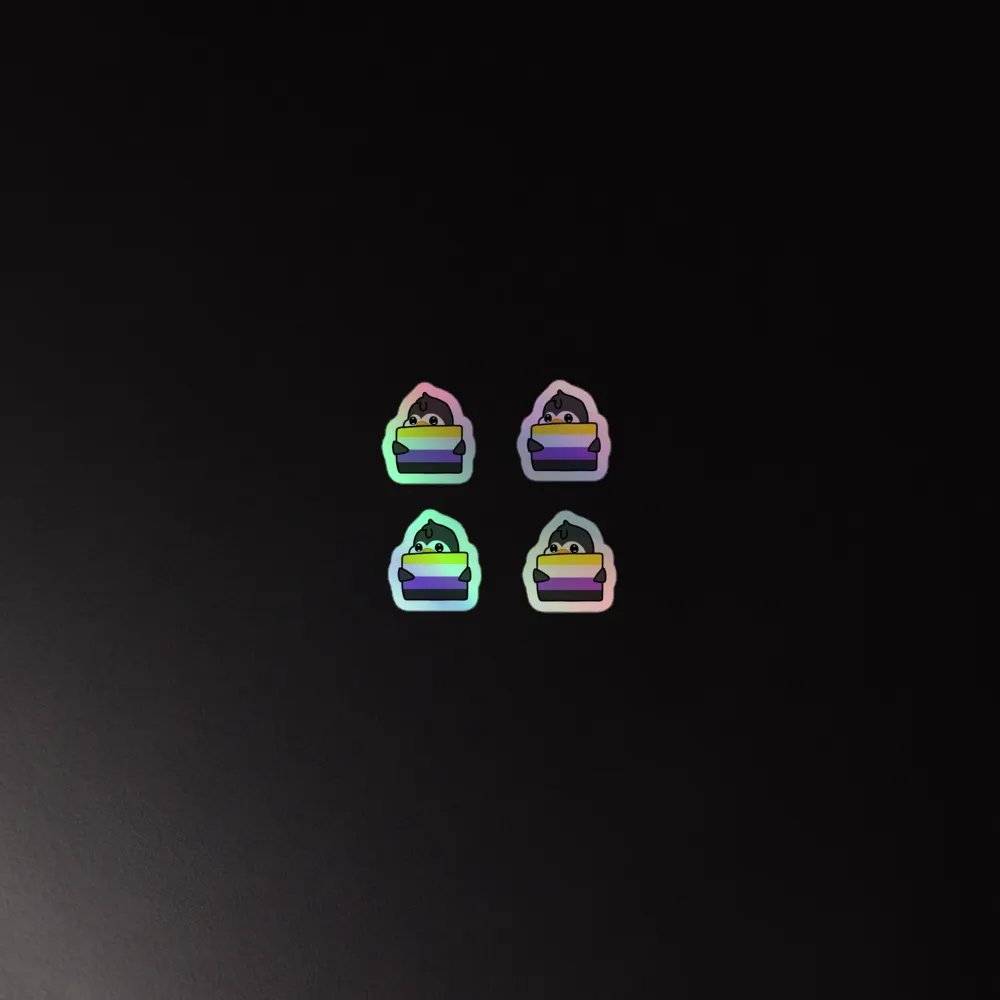 "Non-Binary Pride" Lil' Guy - Mini Holographic Sticker Sheet product image (2)