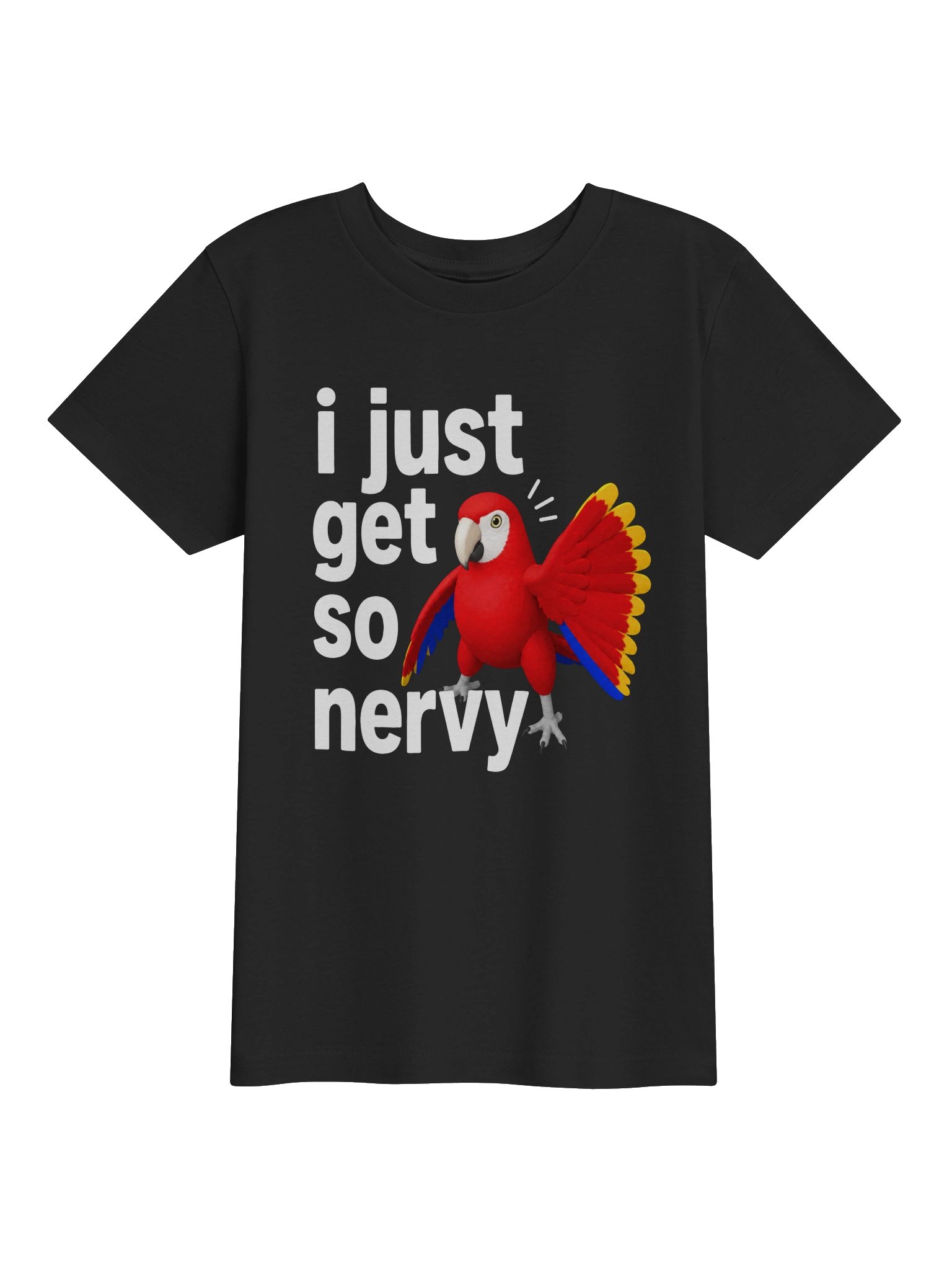 (Youth) Scarlet Macaw - I Just Get So Nervy - T-shirt product image (1)