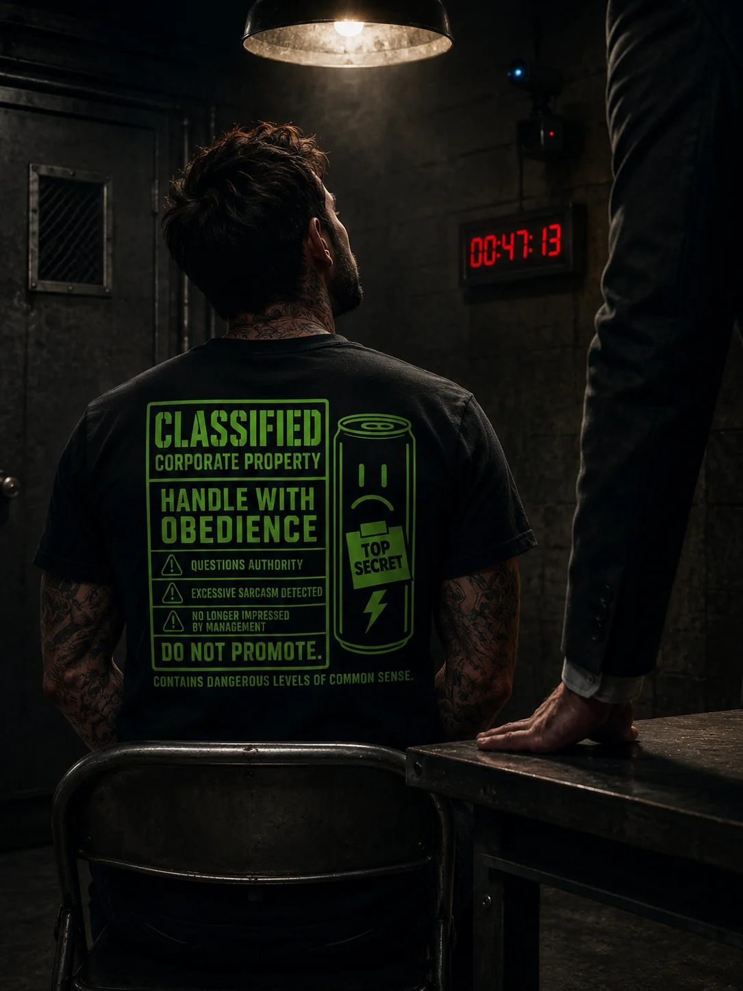 Classified Corporate Property – Handle With Obedience Heavyweight Tee product image (3)