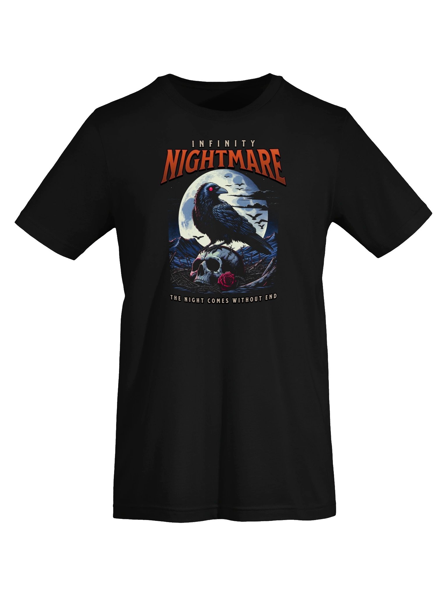 Infinity Nightmare Gothic Raven Skull T-Shirt product image (43)