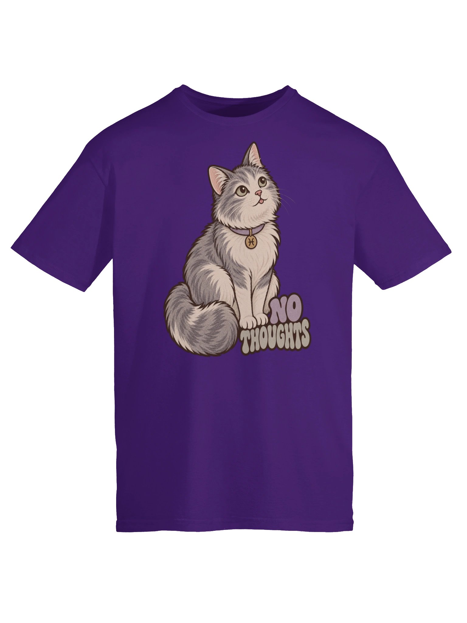 Pisces No Thoughts Cat Zodiac T-Shirt product image (5)