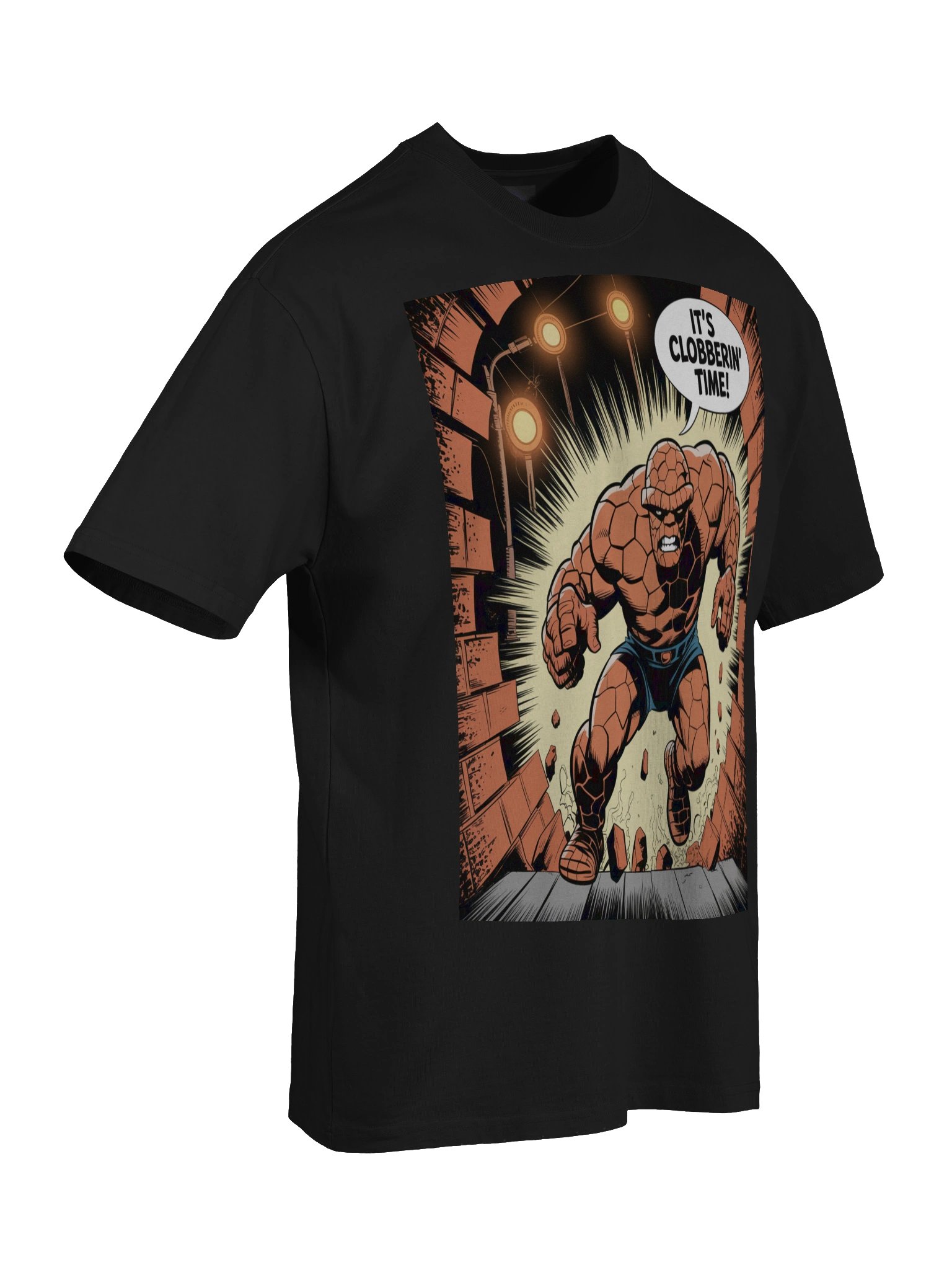 The Thing Clobberin' Time Oversized Faded T-Shirt – Orange Rock Rampage product image (8)