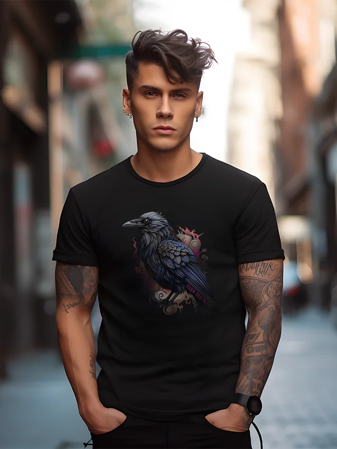 Raven Gothic Swirls T-Shirt product image (1)