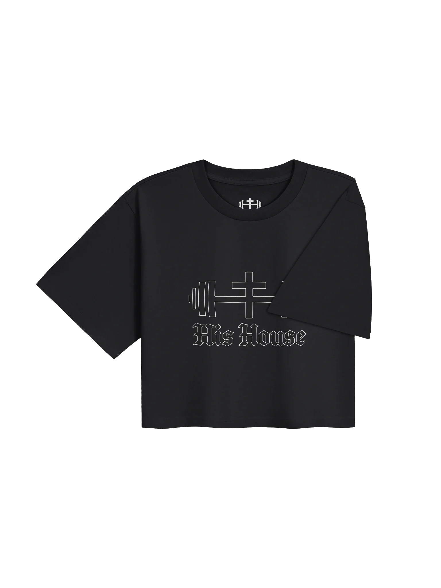 His House Womens Classic Crop Tee - Black/Navy by His House
