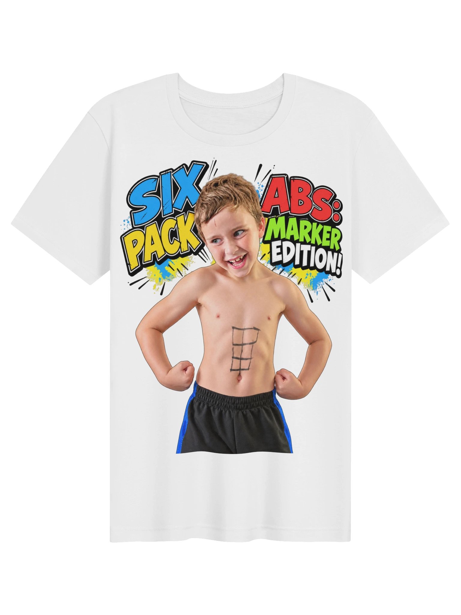 6 Pack Abs, Black Marker Edition T-Shirt product image (1)