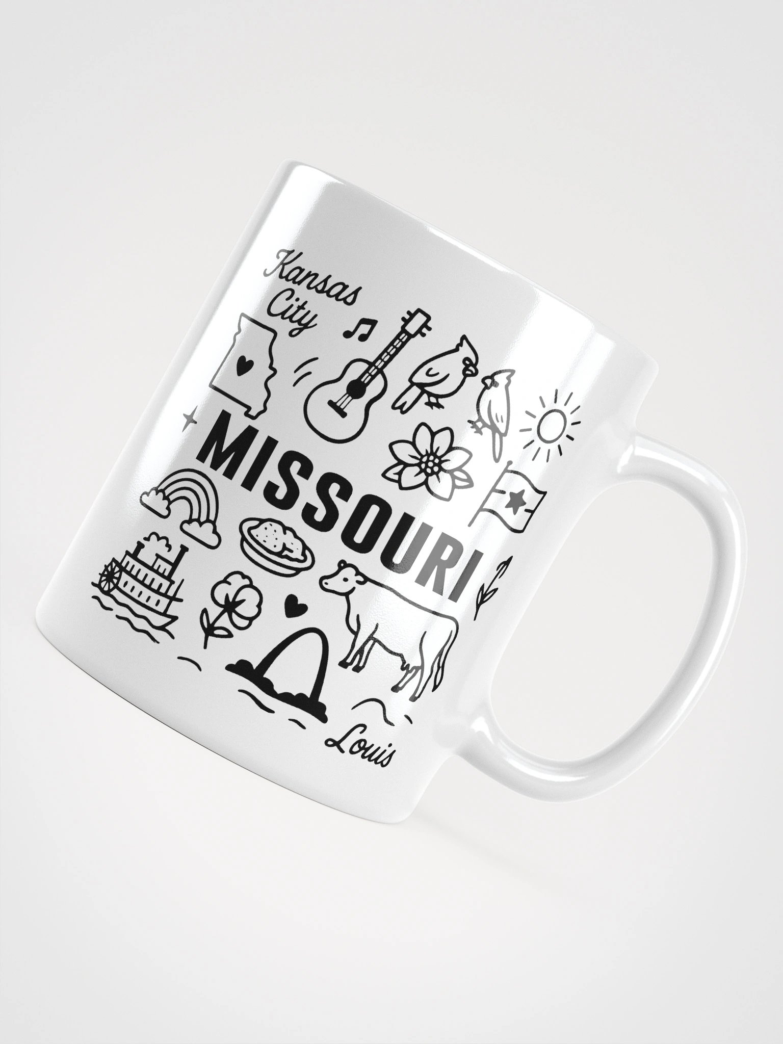 Missouri Doodle Sip White Glossy Mug product image (5)