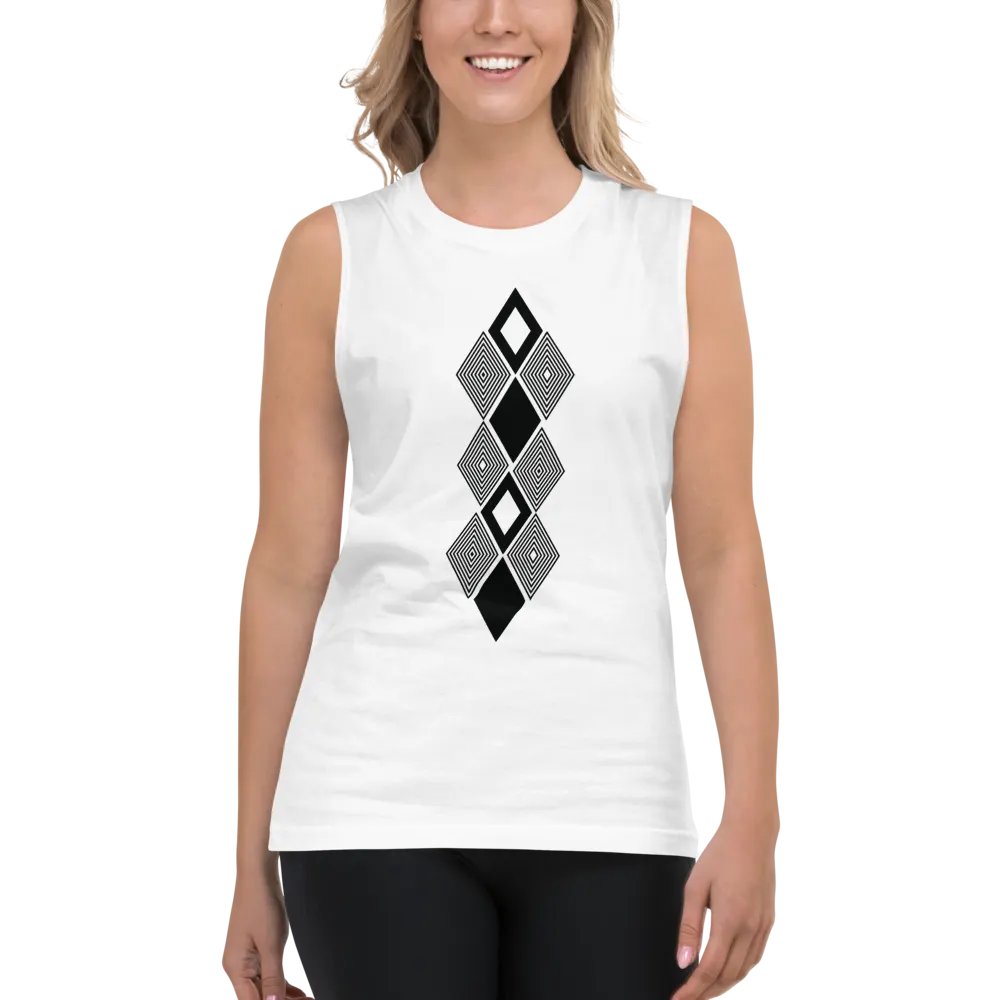 Black and white triangle design Muscle Tank product image (4)