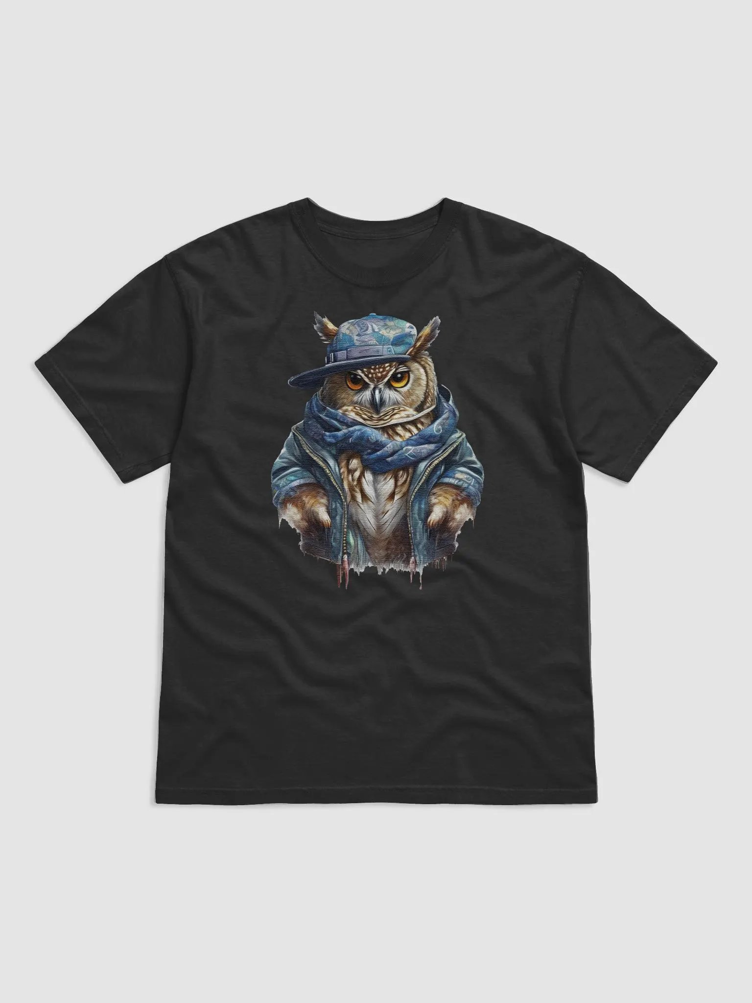 Owl wearing a jacket cap and a scarf product image (1)