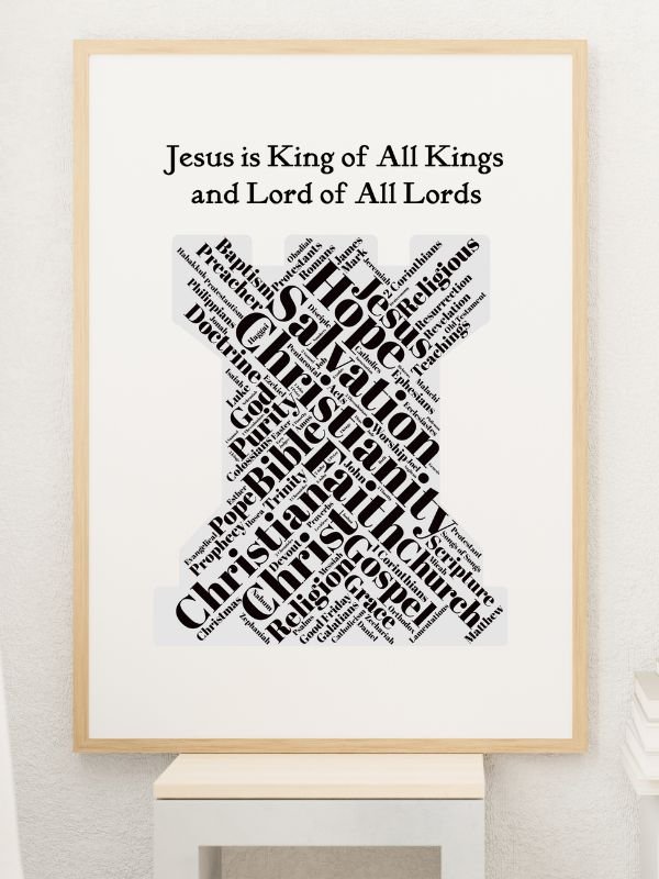 Printable Christian Wall Art – "Jesus is King of Kings, and Lord of All Lords" Castle Design product image (2)