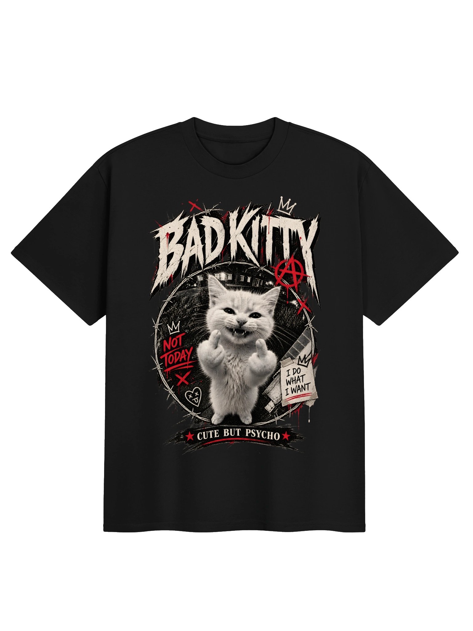 BAD KITTY – Cute But Psycho Vintage Graphic Tee product image (1)