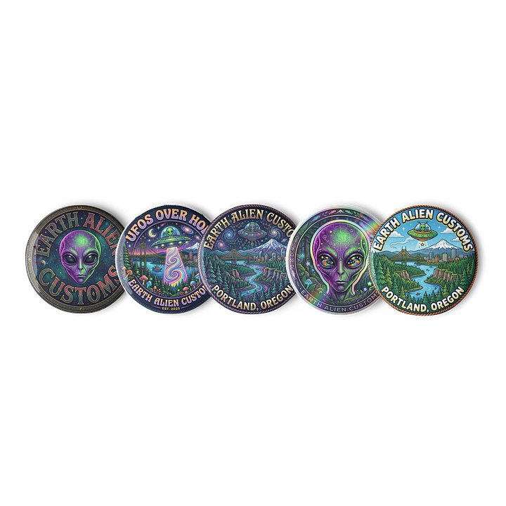 Earth Alien Customs Space Badge Pin Set product image (1)
