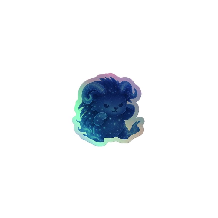Zodiac hedgie Aries holographic sticker product image (1)