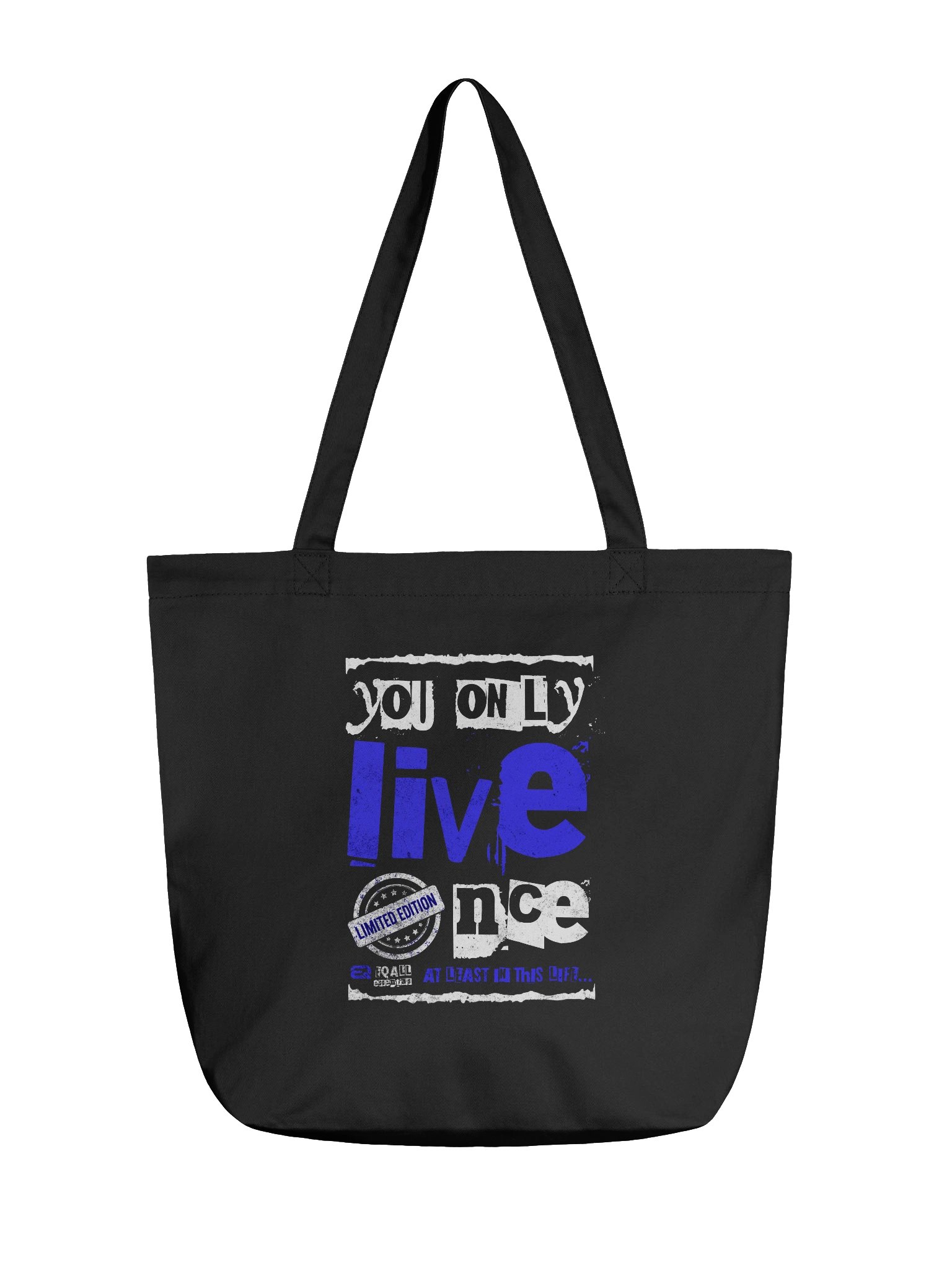 You Only Live Once! ECO Tote-bag_ R3CVR.i mode by EQALL® Essentials_Blue product image (1)