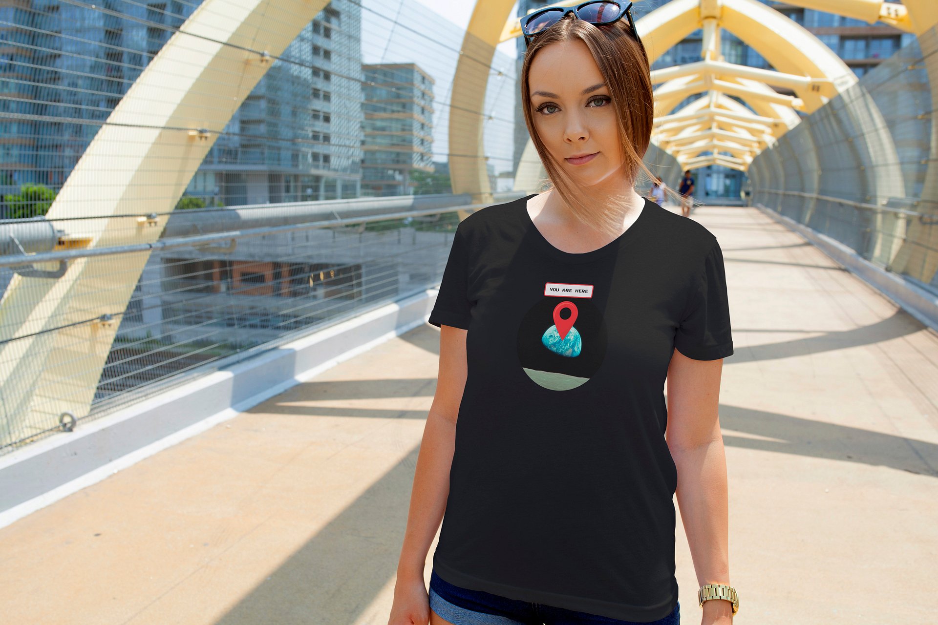 You are here: Earthrise. NASA Apollo 8 — Short-Sleeve Unisex T-Shirt, Space T-Shirt product image (3)