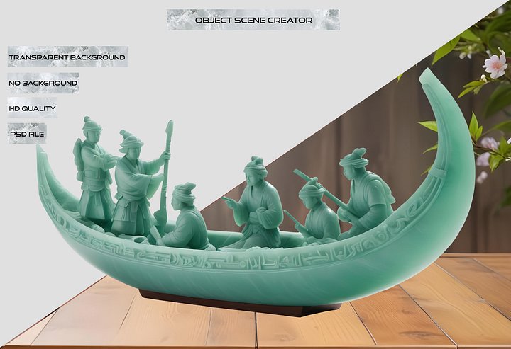 Jade Signature – Historical Jade Boat Sculpture PNG product image (2)
