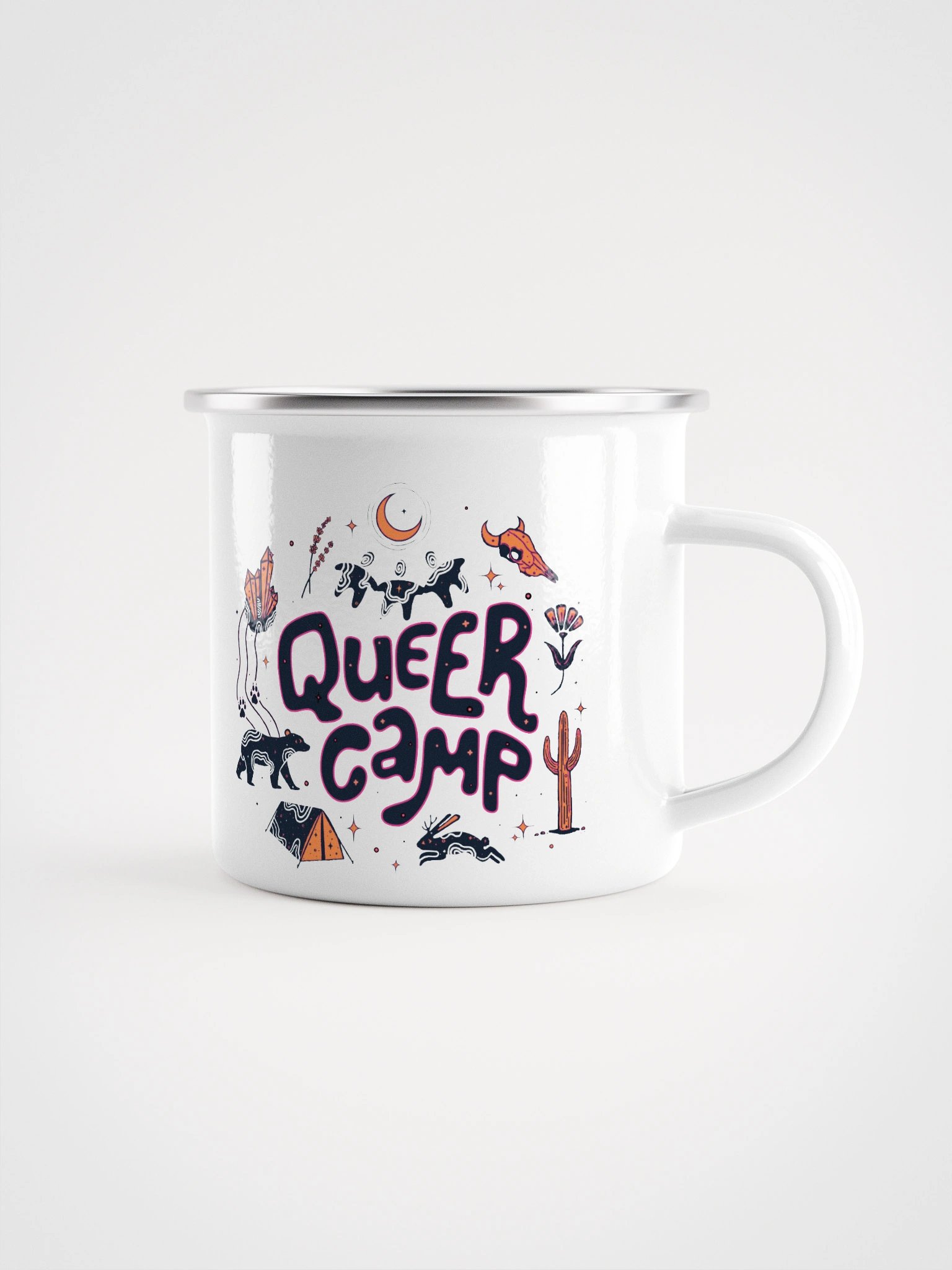 Queer Camp 2026 Enamel Mug product image (1)