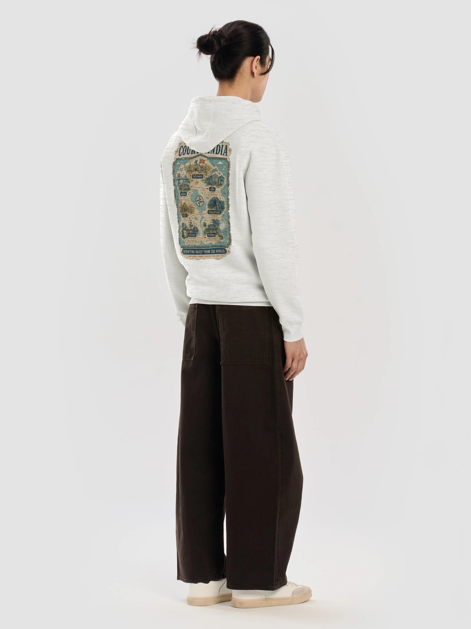 Courtlandia Travel Bureau Vintage Tourist Map Zipper Hoodie product image (31)