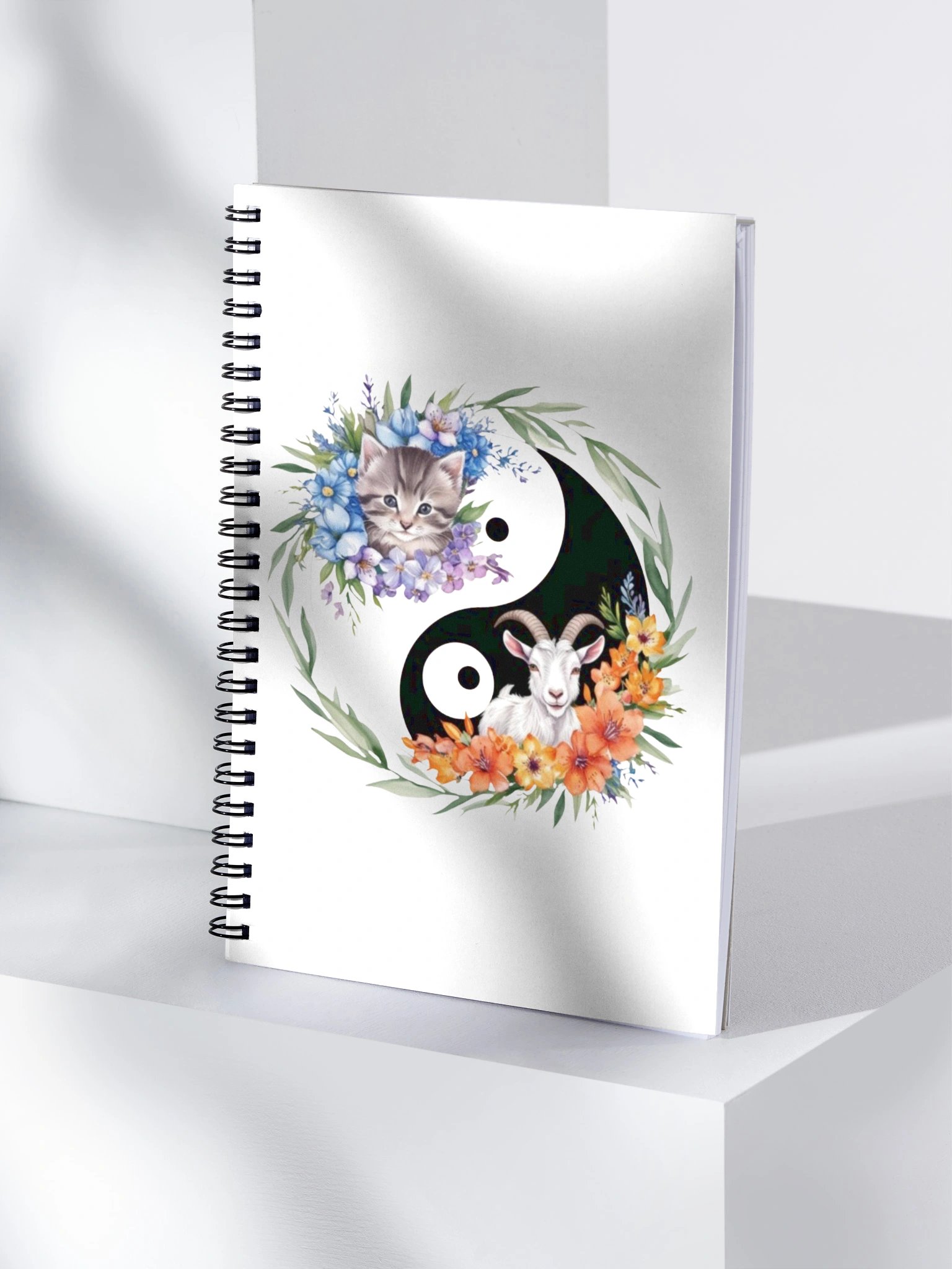 Yin-Yang Floral Harmony Spiral Notebook product image (5)